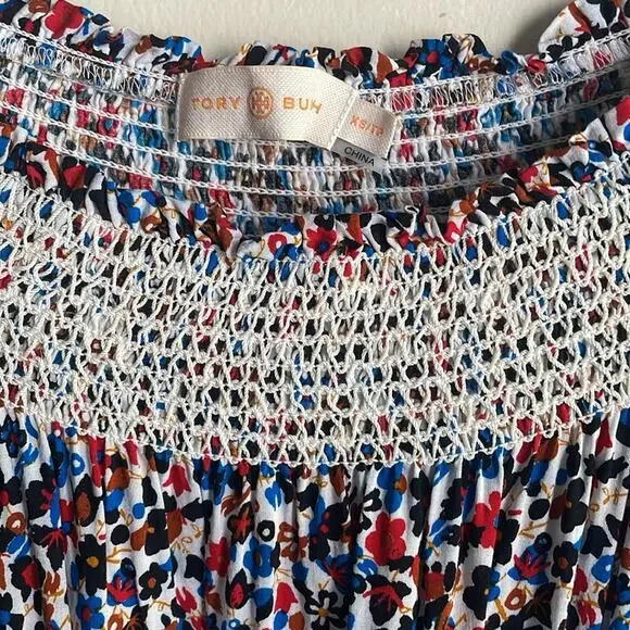 Tory Burch Wildflower Off-the-Shoulder Floral-Print Playsuit Romper